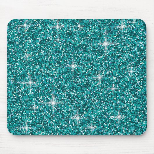 Blauwgroen ironische glitter muismat (Voorkant)