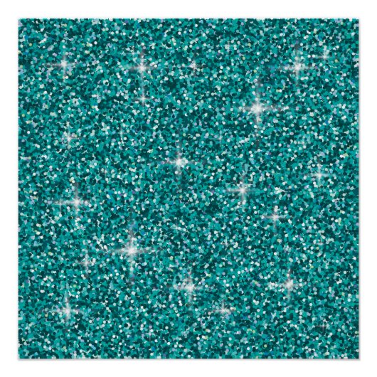 Blauwgroen ironische glitter perfect poster (Voorkant)