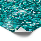 Blauwgroen ironische glitter perfect poster (Hoek)