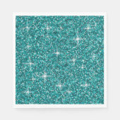 Blauwgroen ironische glitter servet (Voorkant)