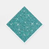 Blauwgroen ironische glitter servet (Hoek)