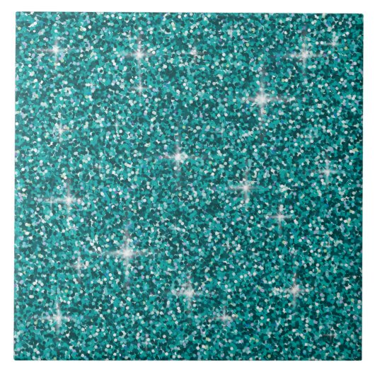 Blauwgroen ironische glitter tegeltje (Voorkant)