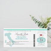 Blauwgroen Italië Uitnodiging tot het sturen van e (Staand voorkant)