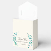 Blauwgroen Ivory Simple Modern Wreath Wedding Bedankdoosjes (Geopend)