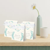 Blauwgroen Ivory Simple Modern Wreath Wedding Bedankdoosjes