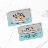 Blauwgroen Ivory Sparkle Petsitter Dog Walker Visitekaartje