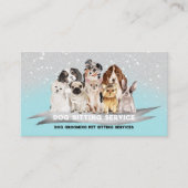 Blauwgroen Ivory Sparkle Petsitter Dog Walker Visitekaartje (Voorkant)