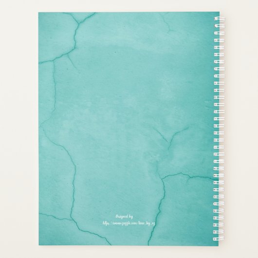 Blauwgroen jaarplanning Planner (Achterkant)