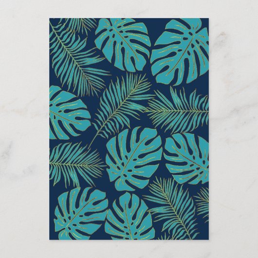 Blauwgroen jachttroep met bridal bingo informatiekaartje (Achterkant)