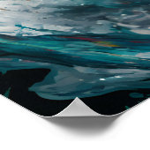 Blauwgroen jaguar en football poster (Hoek)