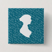 Blauwgroen Jane Austen Pride Prejudice Netherfield Vierkante Button 5,1 Cm (Voorkant)