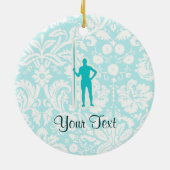 Blauwgroen Javelin Throw Keramisch Ornament (Achterkant)