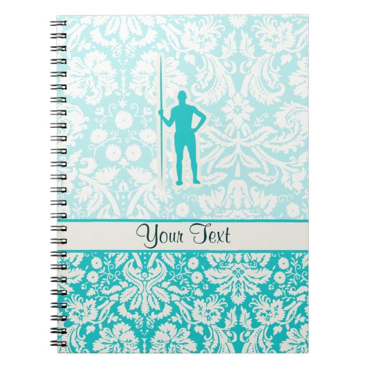 Blauwgroen Javelin Throw Notitieboek (Voorkant)