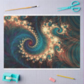 Blauwgroen Jewel Fractal Abstract 1 ontkoppeling Tissuepapier (Craft)