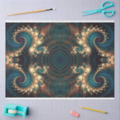 Blauwgroen Jewel Fractal Abstract 2 ontkoppeling Tissuepapier (Craft)