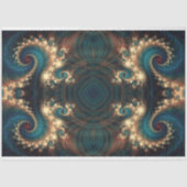 Blauwgroen Jewel Fractal Abstract 2 ontkoppeling Tissuepapier (Voorkant)