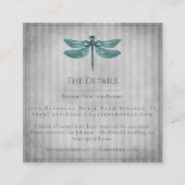 Blauwgroen Jeweled Dragonfly bruiloft Informatiekaartje (Voorkant)