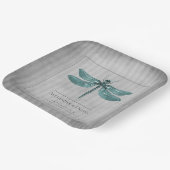 Blauwgroen Jeweled Dragonfly bruiloft Papieren Bordje (Gebogen)