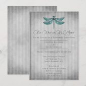 Blauwgroen Jeweled Dragonfly repetitie diner Kaart (Voorkant / Achterkant)