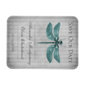 Blauwgroen Jeweled Dragonfly Save the Date Magneet (Horizontaal)