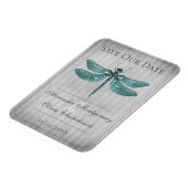 Blauwgroen Jeweled Dragonfly Save the Date Magneet (Linkerzijde)