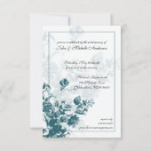 Blauwgroen Jubilea van Bouquet Wedding Kaart (Achterkant)