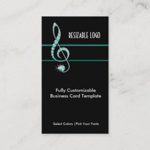 Blauwgroen juweel Blauwgroen - Muziek Rhinestone Visitekaartje