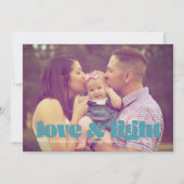 Blauwgroen Kaart Liefde en Licht Enige Foto Hanukk (Voorkant)