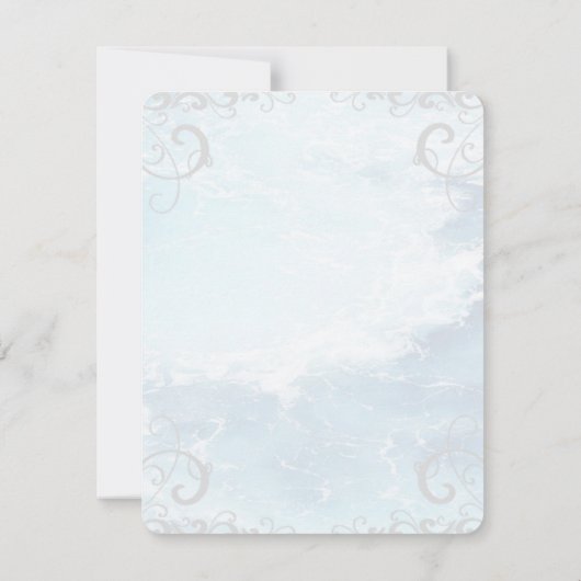 Blauwgroen Kaart van Dolphin Wedding RSVP (Achterkant)