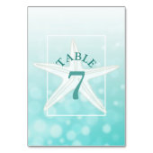 Blauwgroen Kaart van het Beach Wedding Table Numbe (Voorkant)