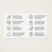 Blauwgroen Kaart voor PMU Brow Instructions na de  (Achterkant)