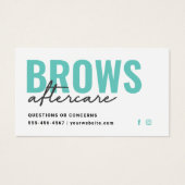 Blauwgroen Kaart voor PMU Brow Instructions na de  (Voorkant)