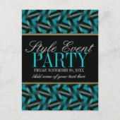 Blauwgroen Kaarten voor uitnodigingen voor zwarte (Voorkant)