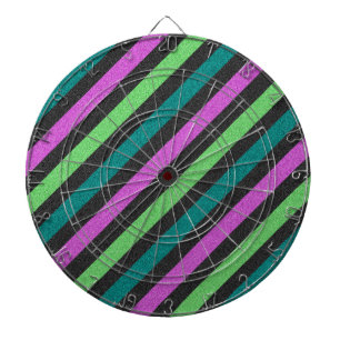 Blauwgroen, kalkgroen, hot-roze glitter Striped ST Dartbord