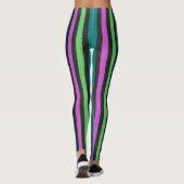 Blauwgroen, kalkgroen, hot-roze glitter Striped ST Leggings (Achterkant)