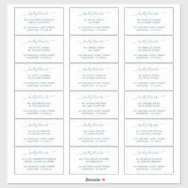 Blauwgroen kalligrafie 18 bruiloft gast Adresetike Sticker