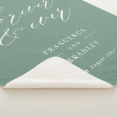 Blauwgroen kalligrafie voor altijd en altijd sherpa deken (3/4)