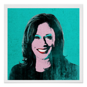 Blauwgroen Kamala Harris Pop Art Perfect Poster