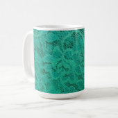 Blauwgroen kant koffiemok (Voorkant links)