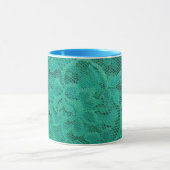 Blauwgroen kant mok (Midden)
