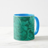 Blauwgroen kant mok (Voorkant rechts)