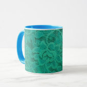 Blauwgroen kant mok (Voorkant links)