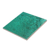 Blauwgroen kant tegeltje (Zijkant)