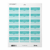 Blauwgroen kanten adreslabel etiket (Full Sheet)