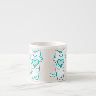 Blauwgroen Kat Espresso Kop