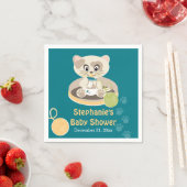 Blauwgroen kat in luiers Baby shower Servetten (Insitu)