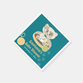 Blauwgroen kat in luiers Baby shower Servetten (Hoek)