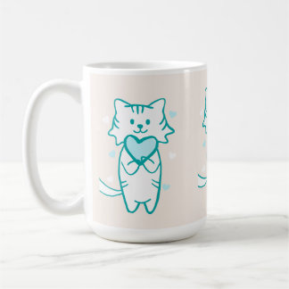 Blauwgroen Kat Koffiemok