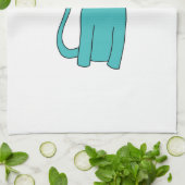 Blauwgroen kat. theedoek (Gevouwen)