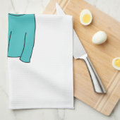 Blauwgroen kat. theedoek (Quarter Fold)